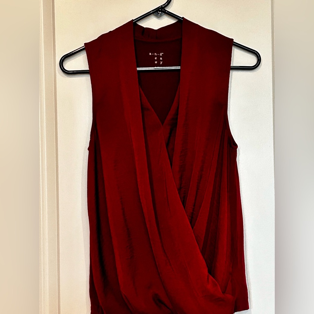 A New Day Wine Colored Sleeveless Blouse size XS